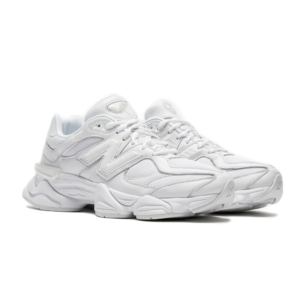 NEW BALANCE 9060 TRIPLE WHITE  COURO